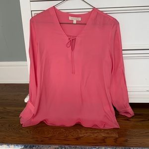 Pink Silk Top with drawstring